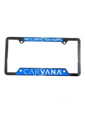 Carvana Metal License Plate Frame Chrome “We'll Drive You Happy"
